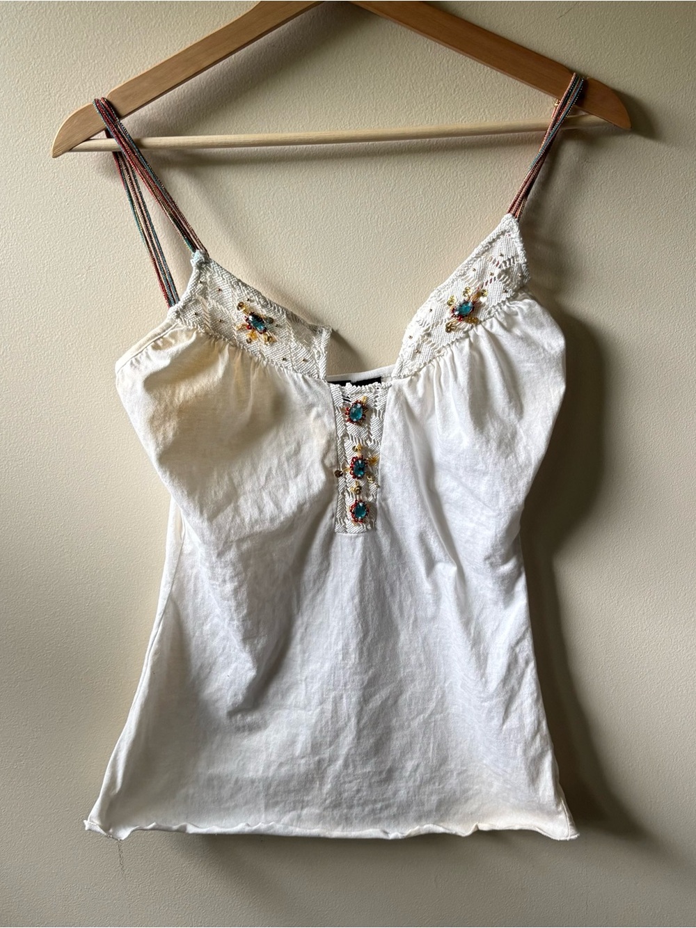 Vanity Y2K White Gemstone Tank Top